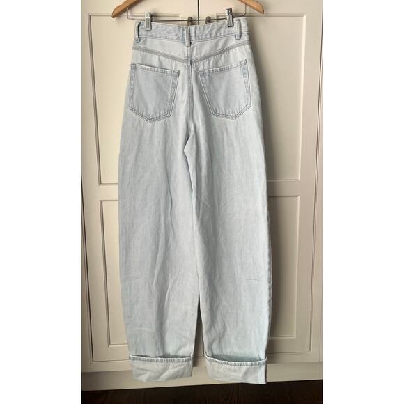 Vero Moda Barrel High rise Wide Leg light blue denim jeans Sz. 25 NWT - Picture 3 of 9